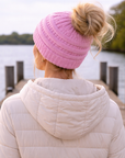 BABY PINK Ponytail Beanie