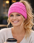 RASBERRY PINK Ponytail Beanie