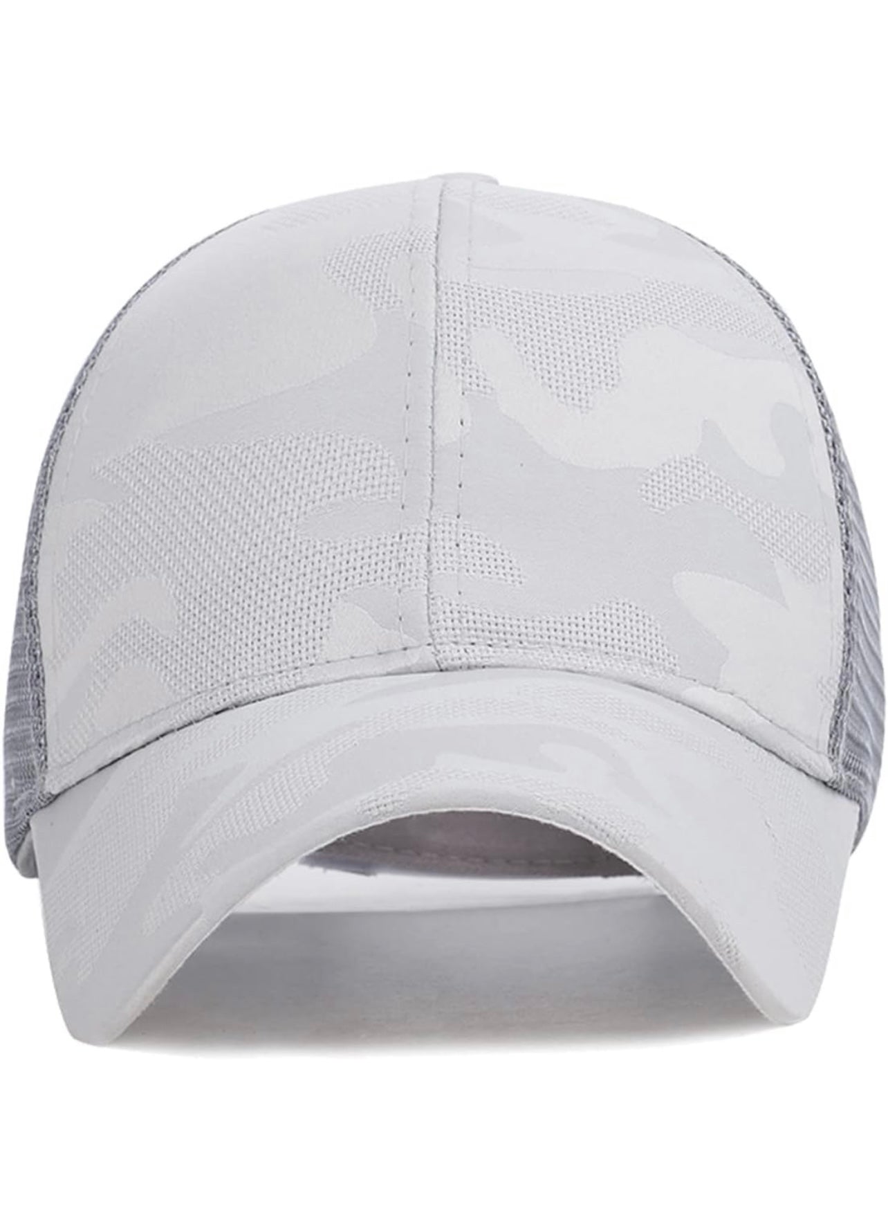 Grey Camo Plain Ponytail Cap