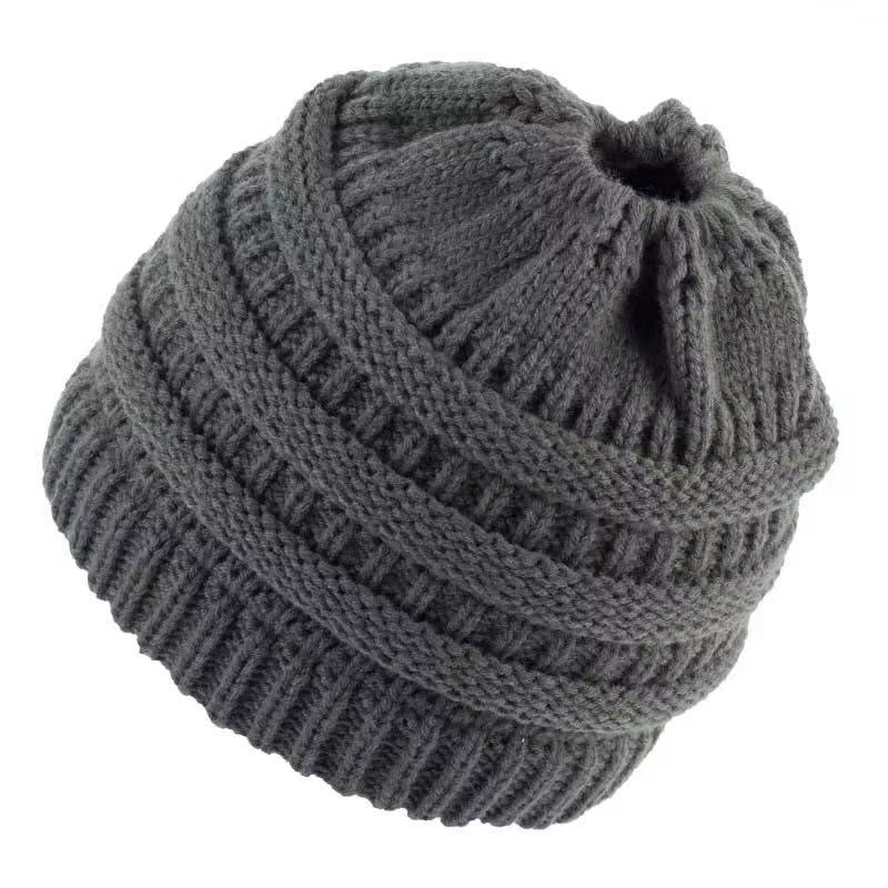 CHARCOAL Ponytail Beanie