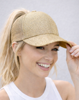 GOLD Glitter Ponytail Cap