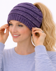PURPLE Ponytail Beanie