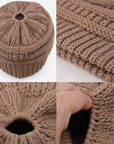 TAUPE Ponytail Beanie