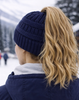 NAVY Ponytail Beanie