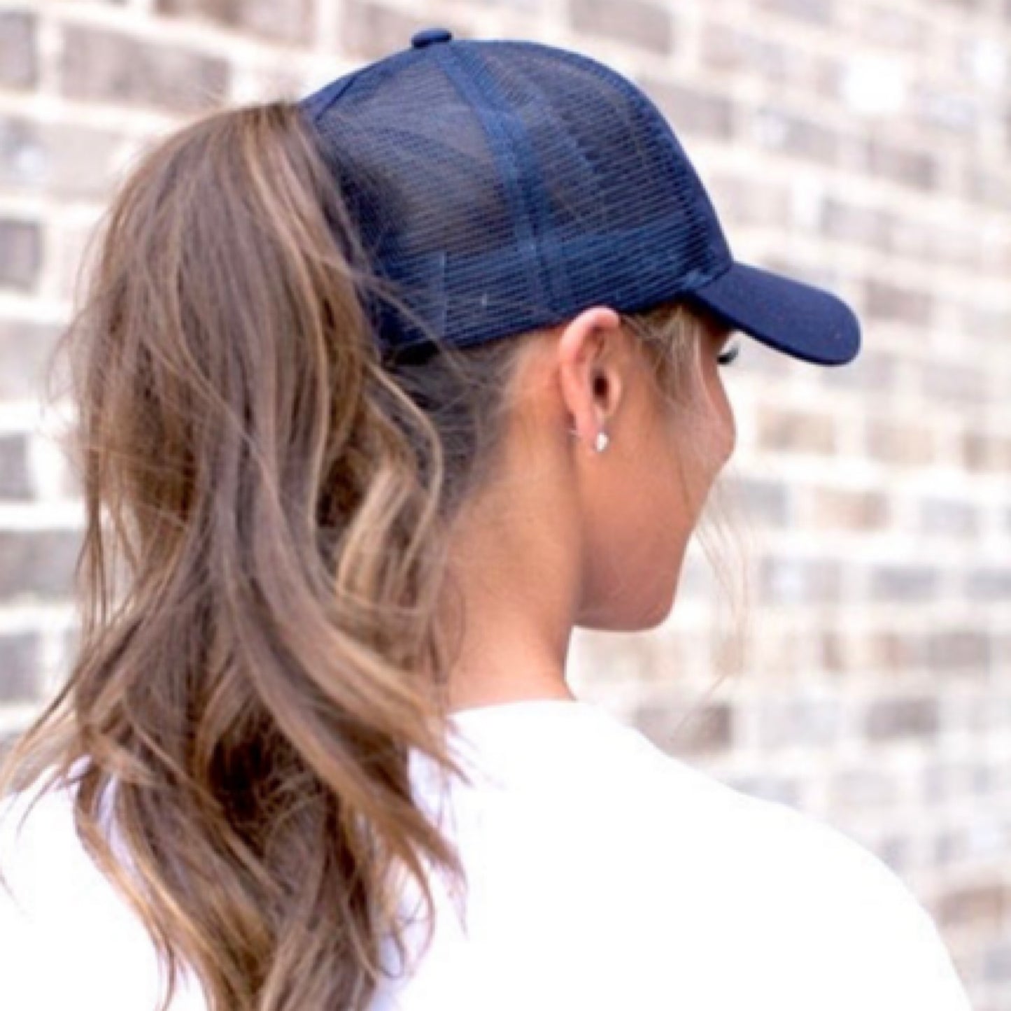 Navy Glitter Jimny Ponytail Cap