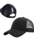 BLACK Plain Ponytail Cap