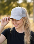 Grey Camo Plain Ponytail Cap