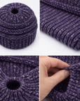PURPLE Ponytail Beanie