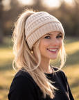 BEIGE Ponytail Beanie