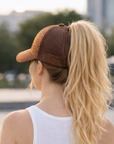 BRONZE Glitter Ponytail Cap