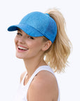 ELECTRIC BLUE Glitter Ponytail Cap