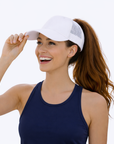 WHITE Plain Ponytail Cap