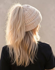 BEIGE Ponytail Beanie