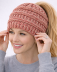 Rosè Ponytail Beanie