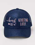 BEACH ποΈ FIRST ADULTING LATER Ponytail Cap