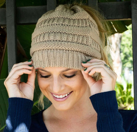 LATTE Ponytail Beanie