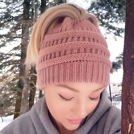 BLUSH Ponytail Beanie