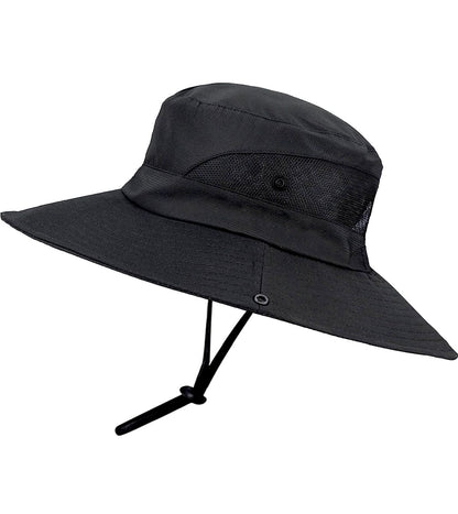 BLACK Unisex Wide Brim Hat