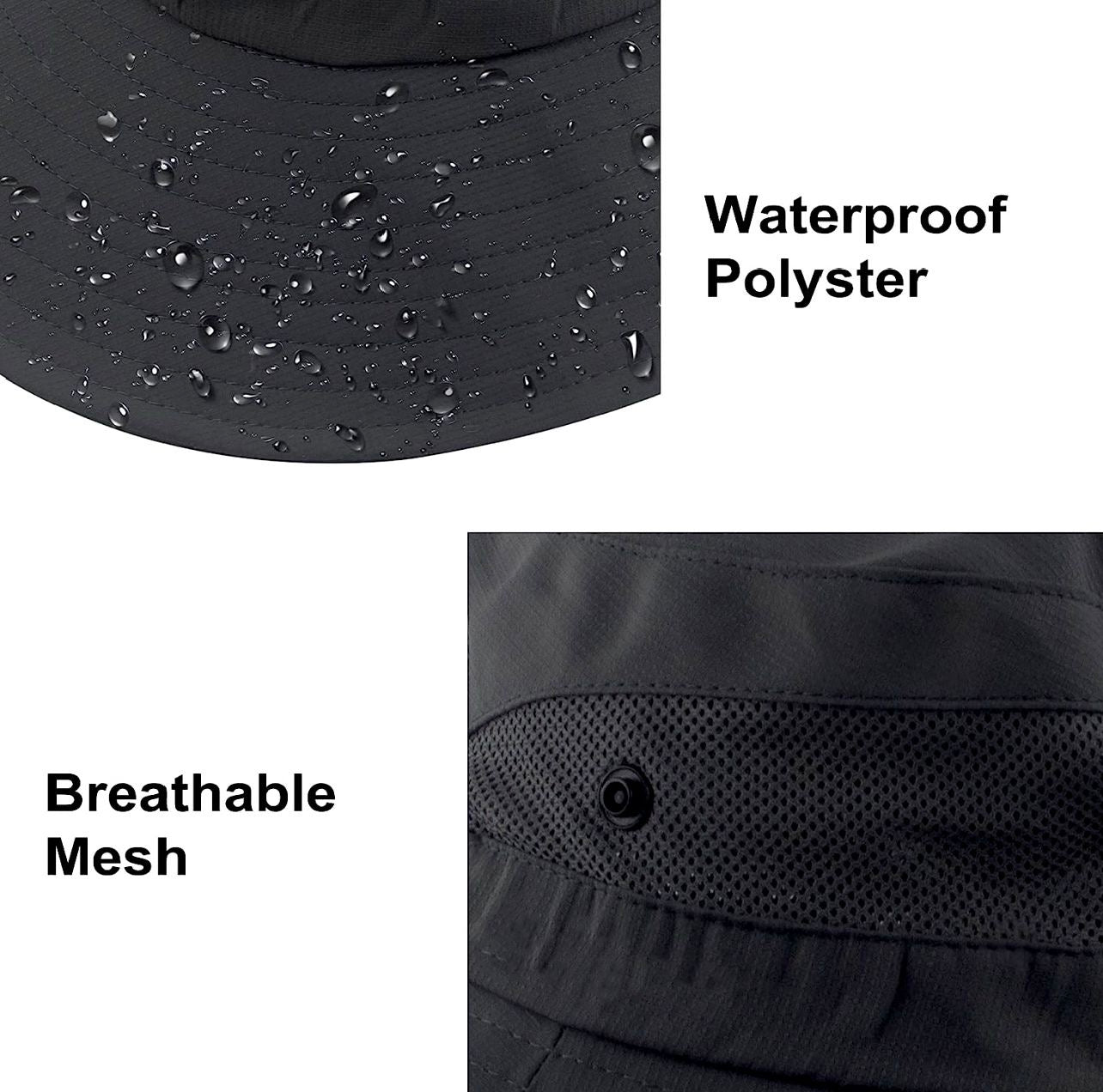 BLACK Unisex Wide Brim Hat