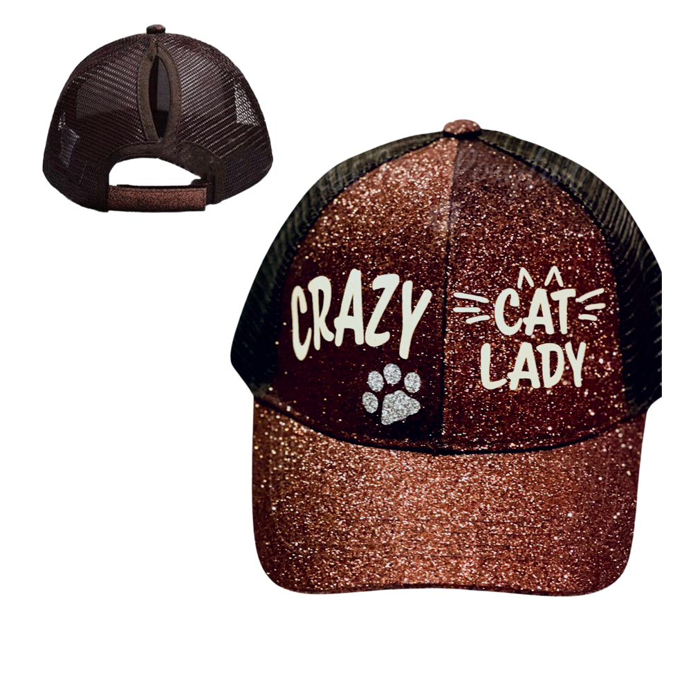 CRAZY CAT 🐈 LADY Ponytail Cap
