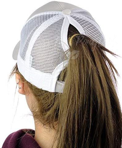 WHITE Plain Ponytail Cap
