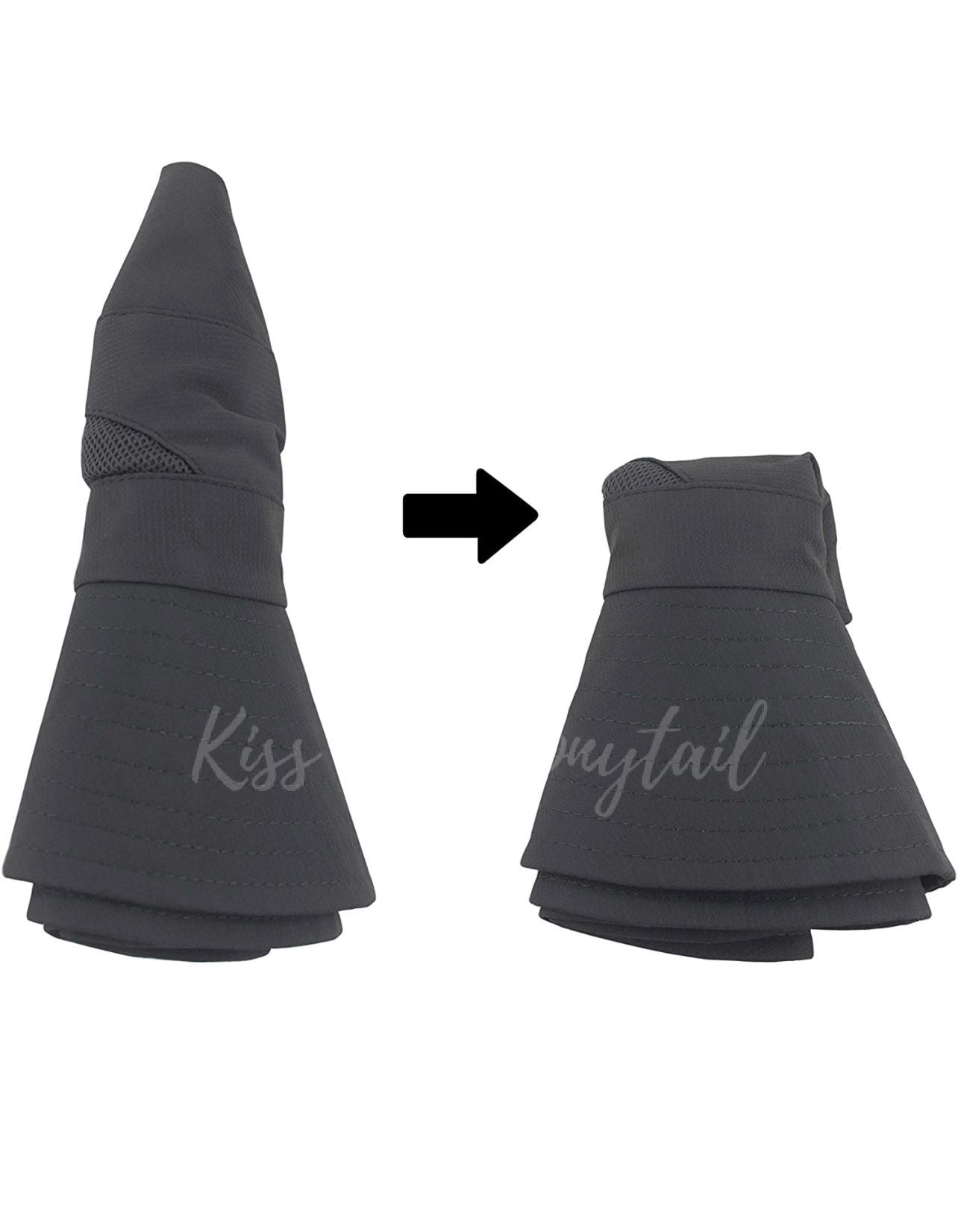 CHARCOAL Unisex Wide Brim Hat folded.