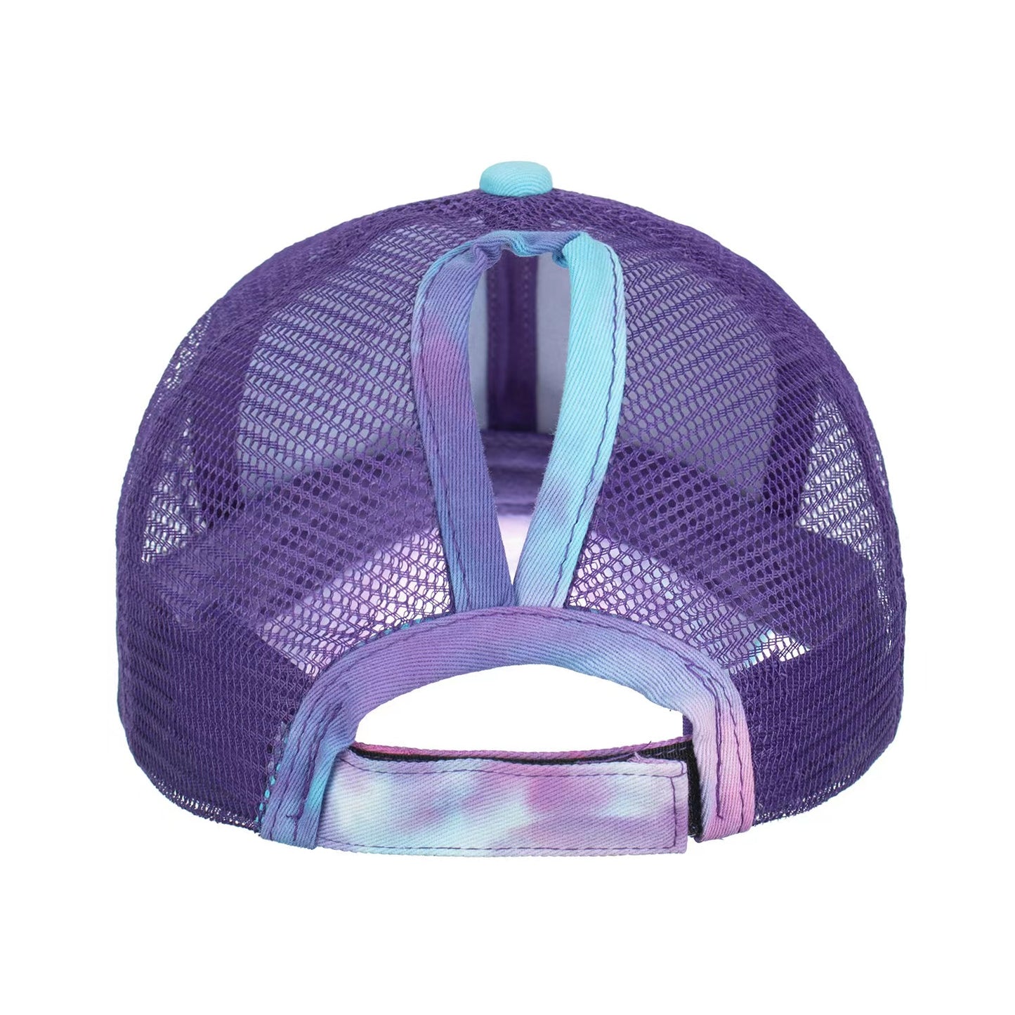 PURPLE TIE-DYE Plain Ponytail Cap