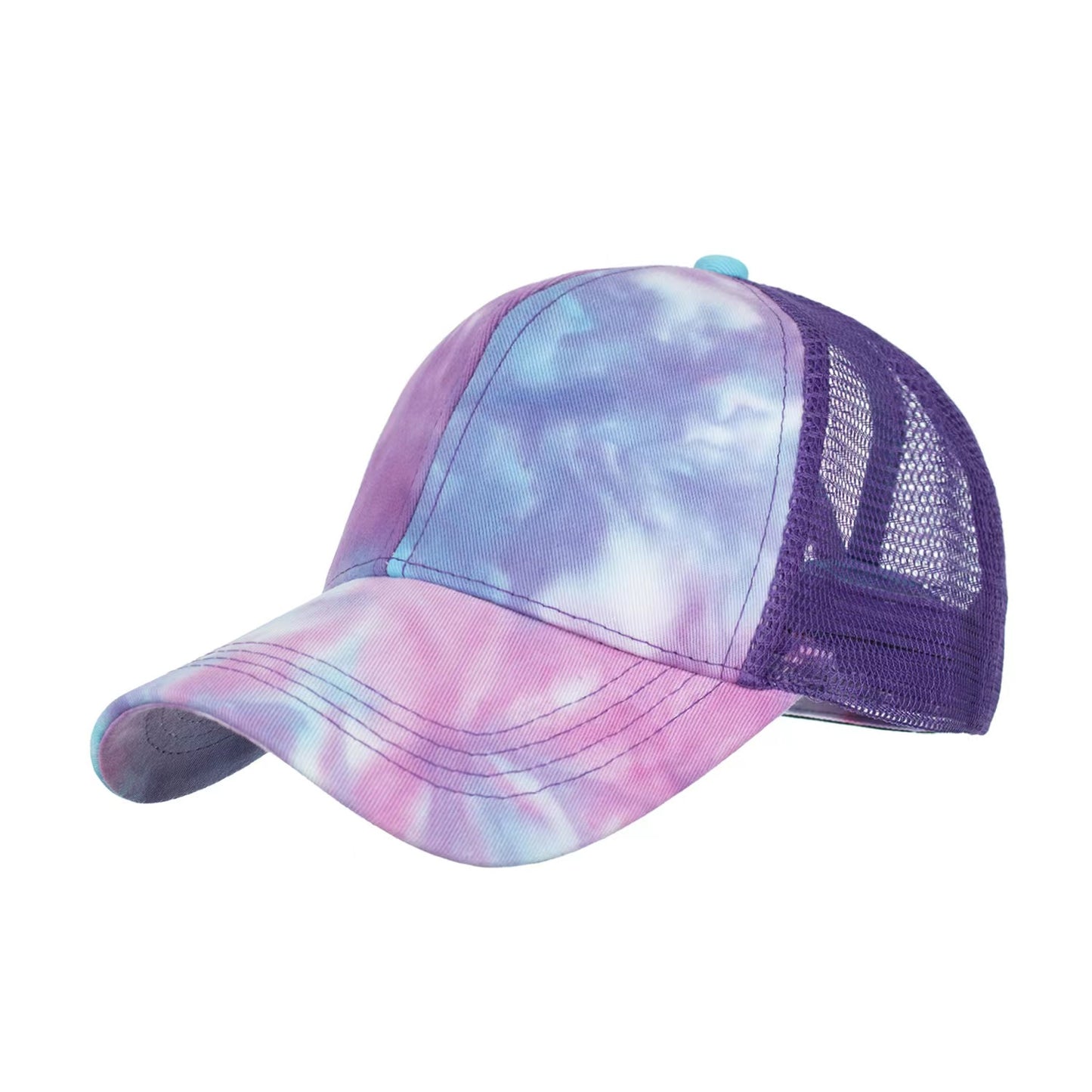 PURPLE TIE-DYE Plain Ponytail Cap
