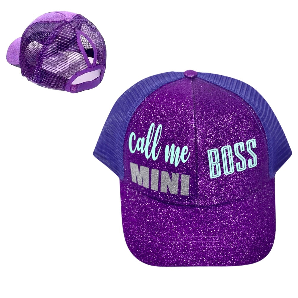 CALL ME MINI BOSS 💜 Ponytail Cap