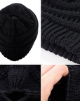 BLACK Ponytail Beanie