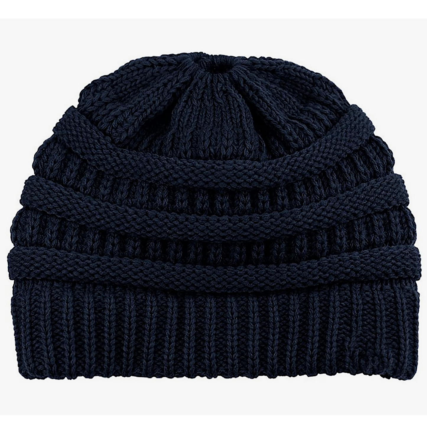 NAVY Ponytail Beanie