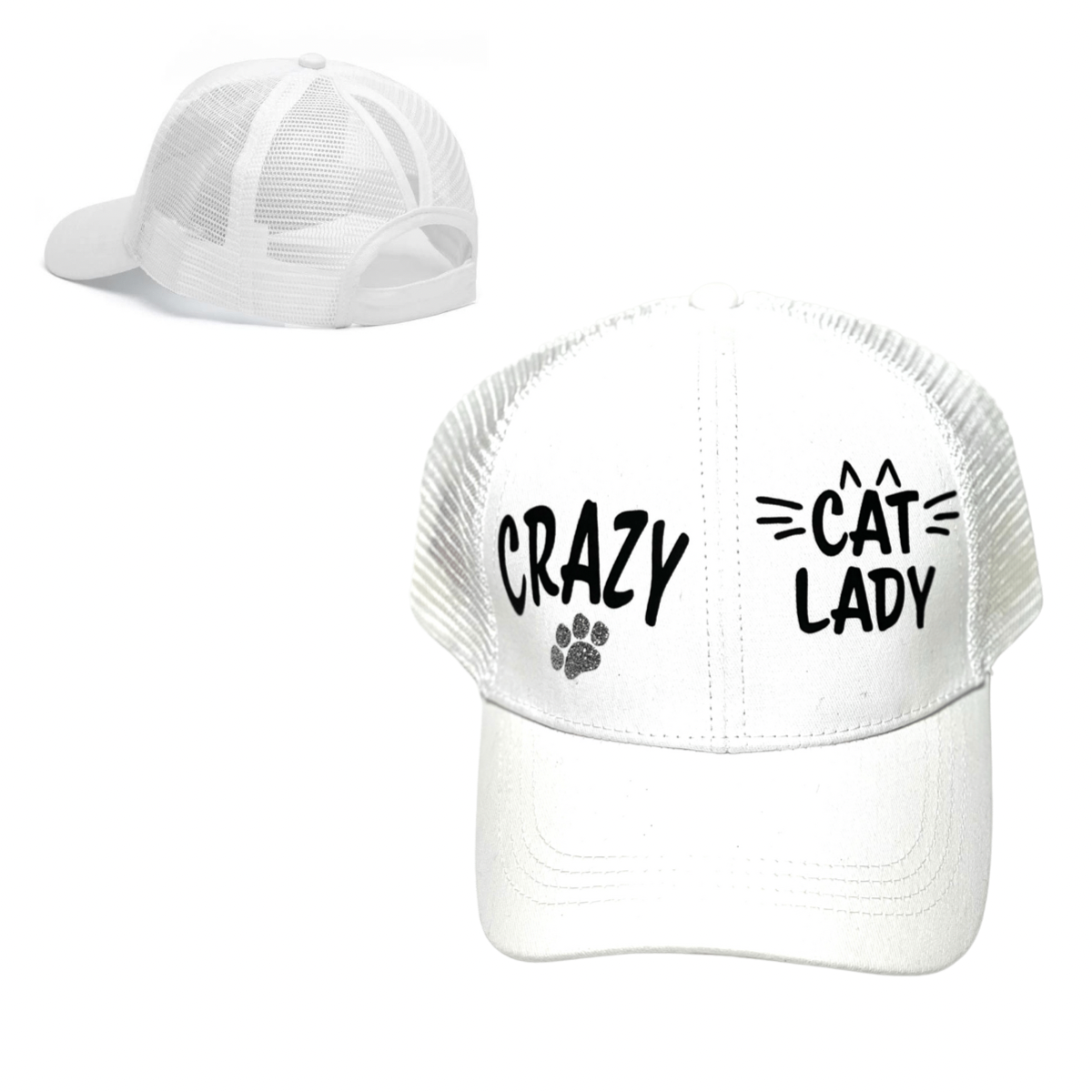 CRAZY CAT 🐈 LADY Ponytail Cap
