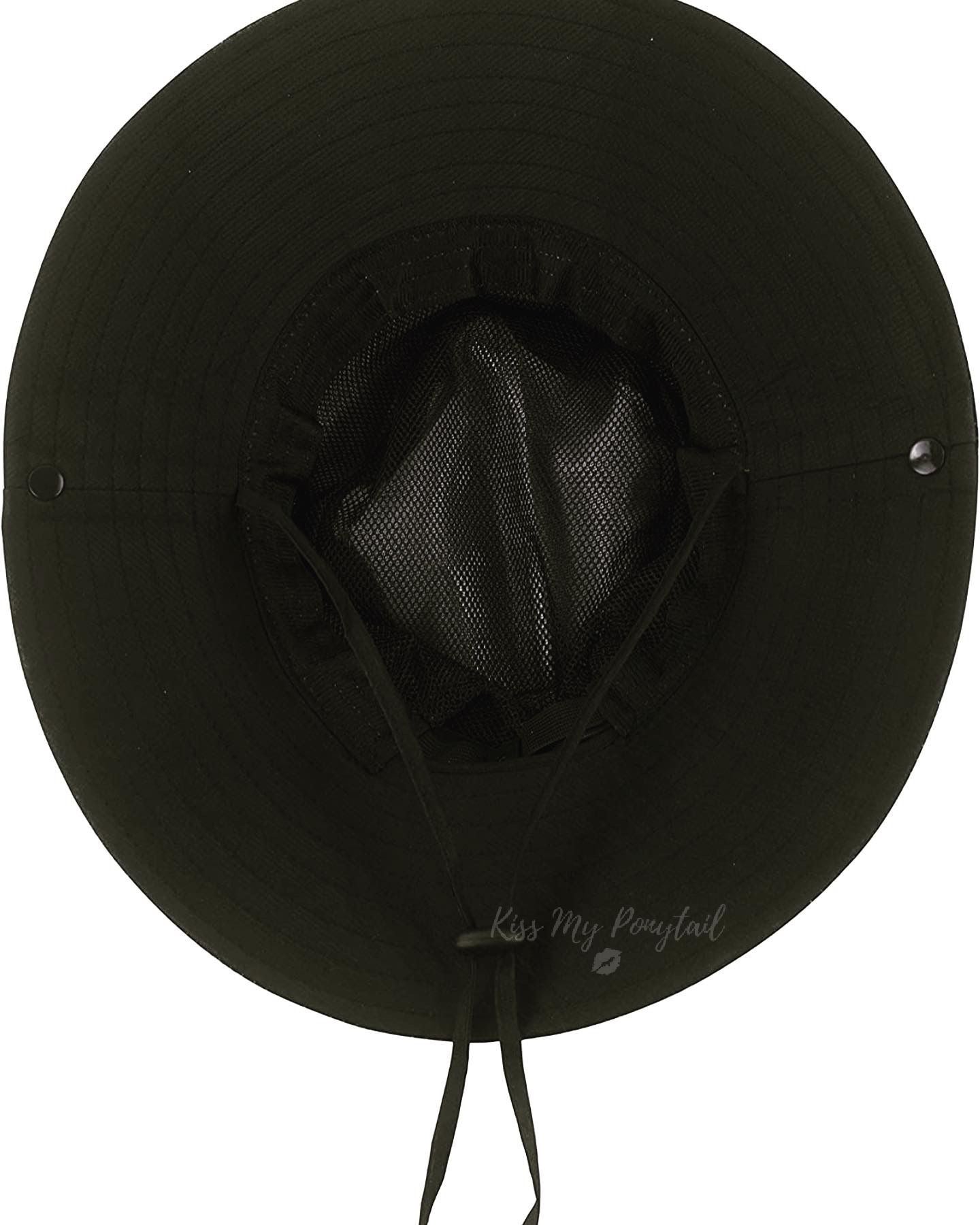 BLACK Unisex Wide Brim Hat