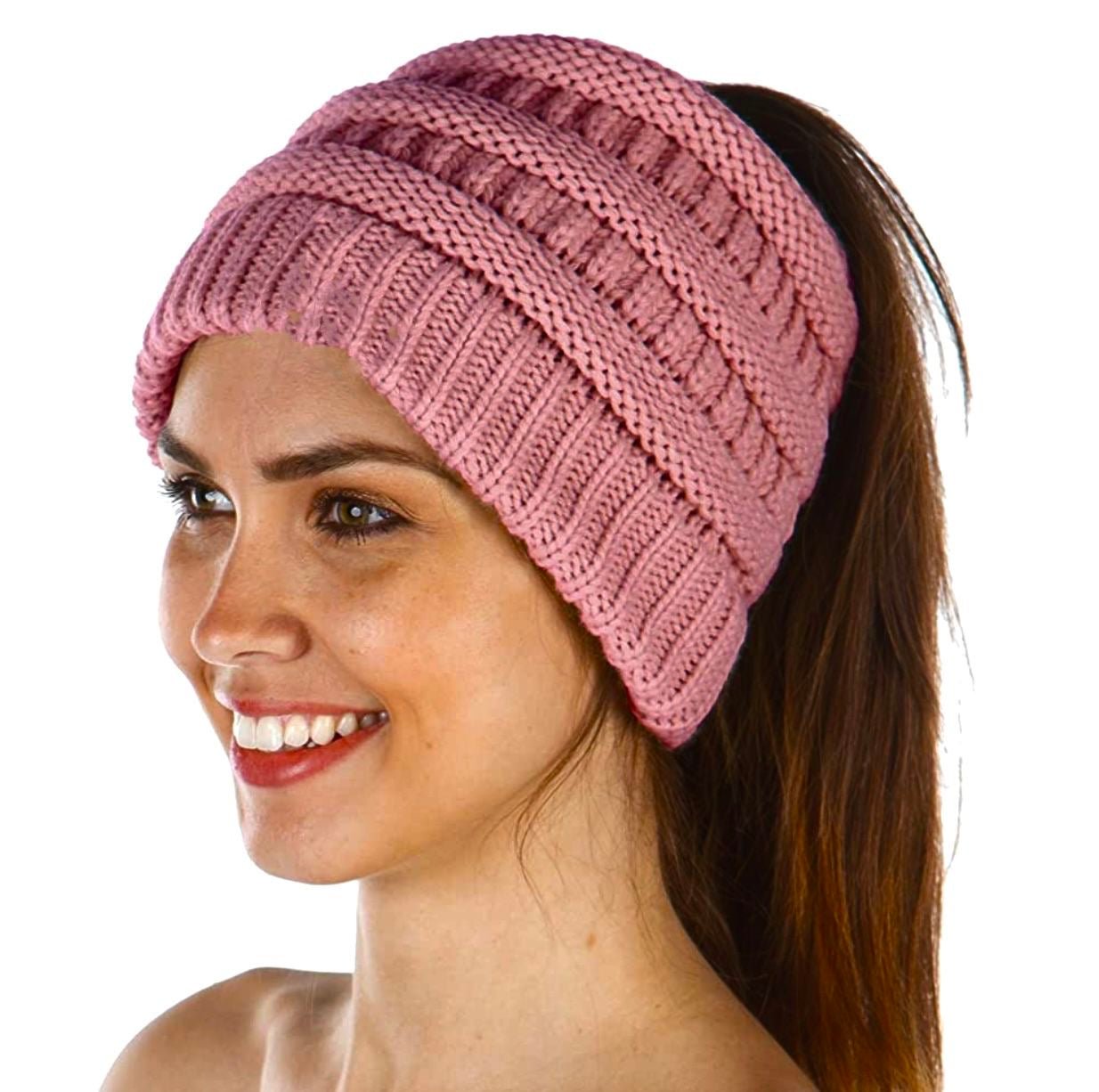 BLUSH Ponytail Beanie