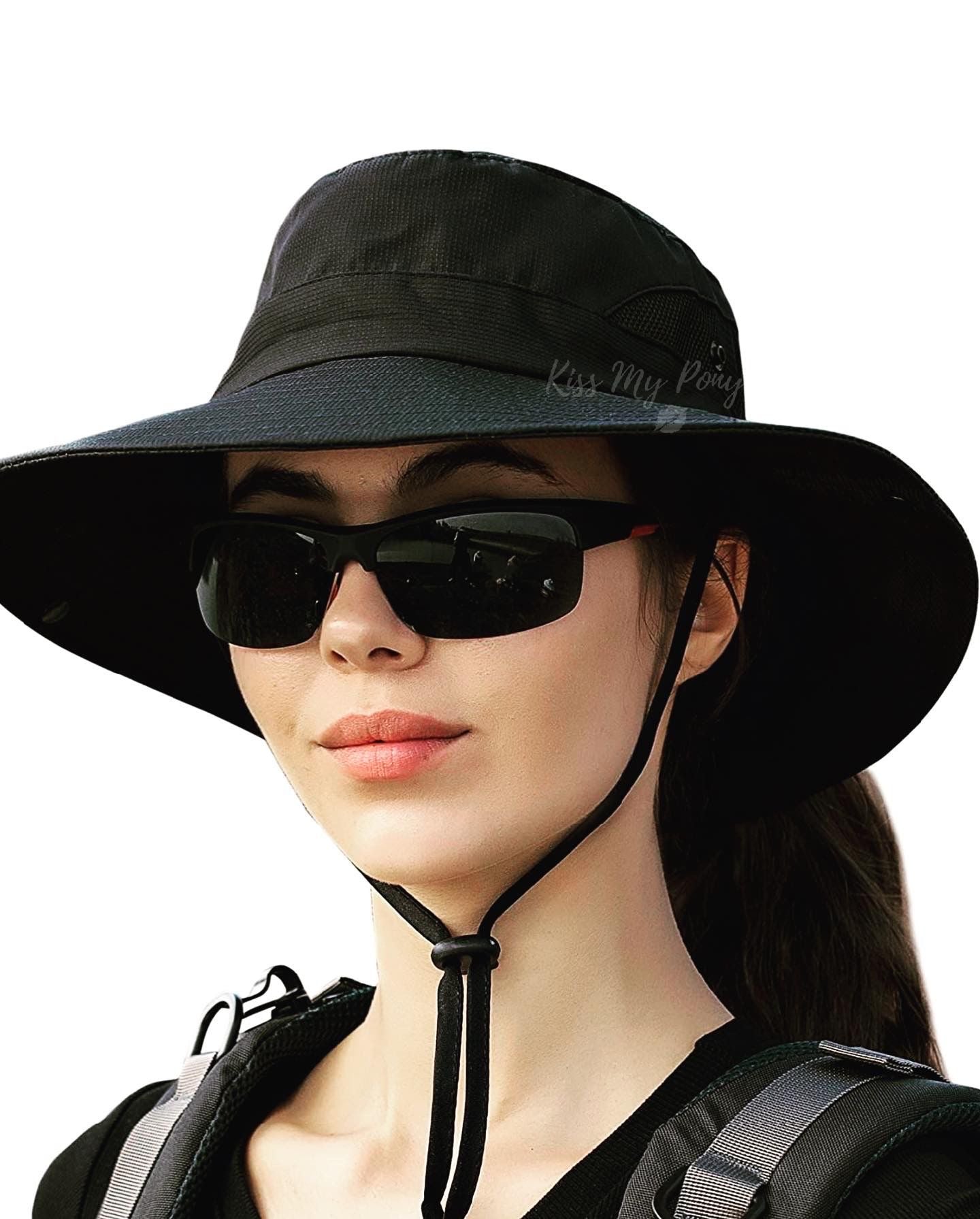 BLACK Unisex Wide Brim Hat