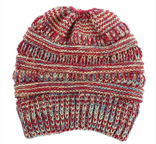 MULTI COLOURED Ponytail Beanie