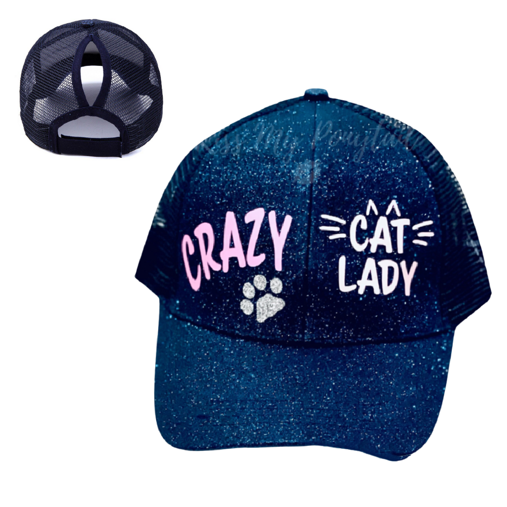 CRAZY CAT 🐈 LADY Ponytail Cap