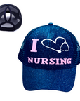 I LOVE NURSING𤱠Ponytail Cap