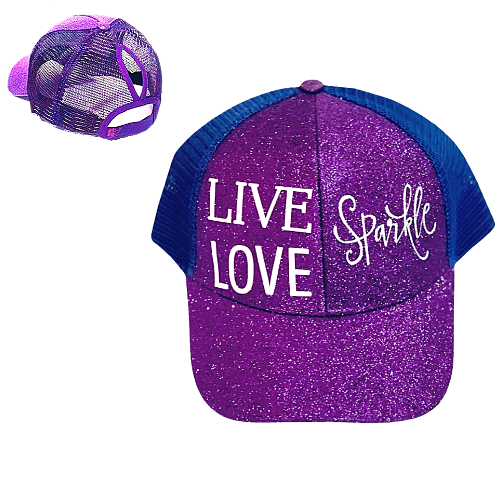 LIVE LOVE ๐ SPARKLE โจ Ponytail Cap