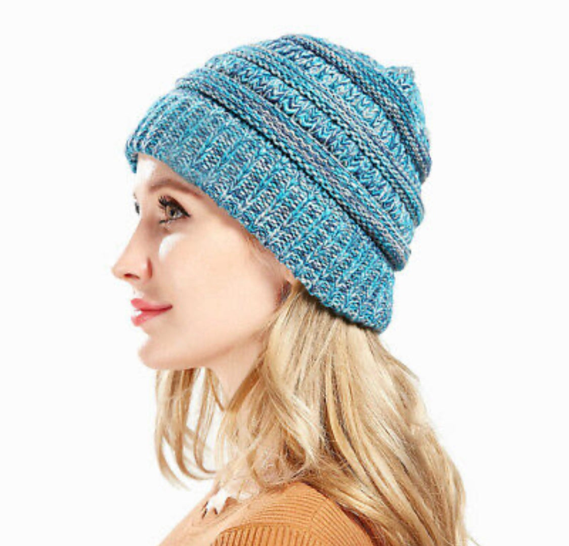 TEAL Ponytail Beanie