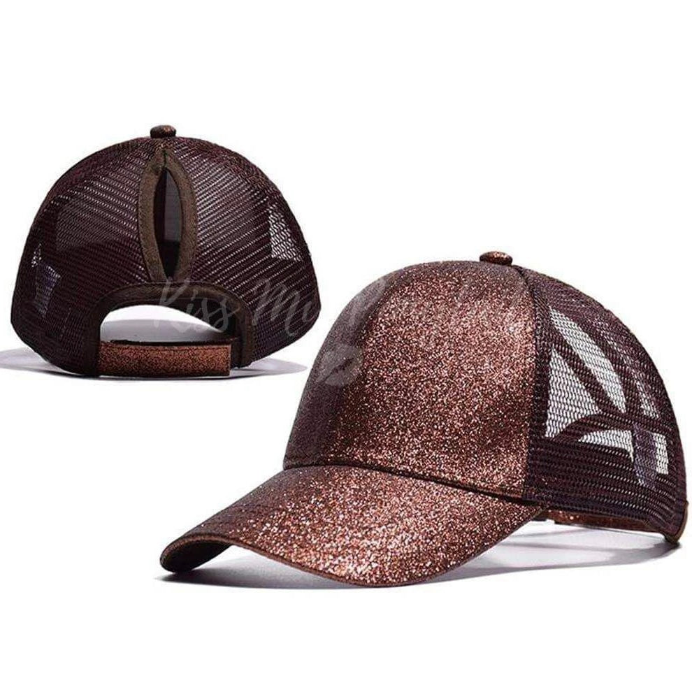 BRONZE Glitter Ponytail Cap