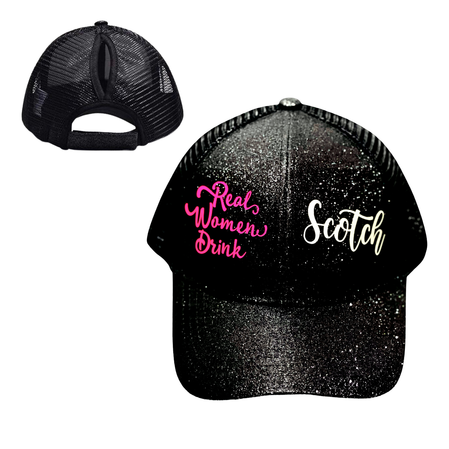 REAL WOMEN DRINK SCOTCH 🥃 Ponytail Cap