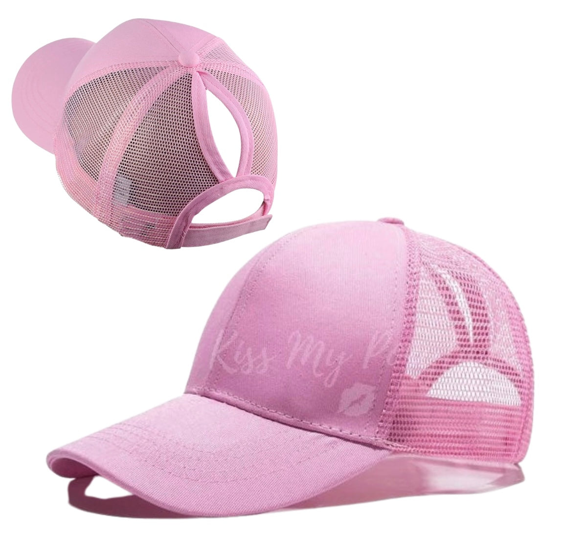 PINK Plain Ponytail Cap