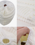 WHITE Ponytail Beanie