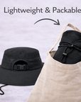 BLACK Unisex Wide Brim Hat