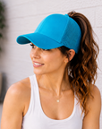 Peacock Blue Ponytail Cap