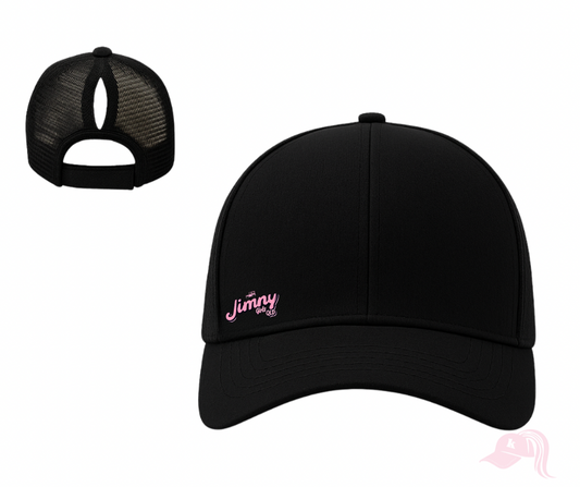 Black Plain Jimny Ponytail Cap