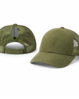 Olive Plain Ponytail Cap