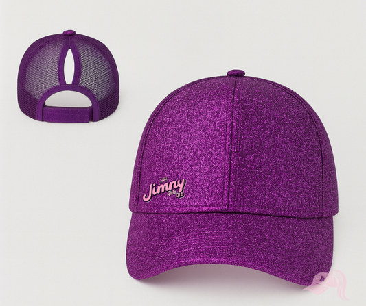 Purple Glitter Jimny Ponytail Cap