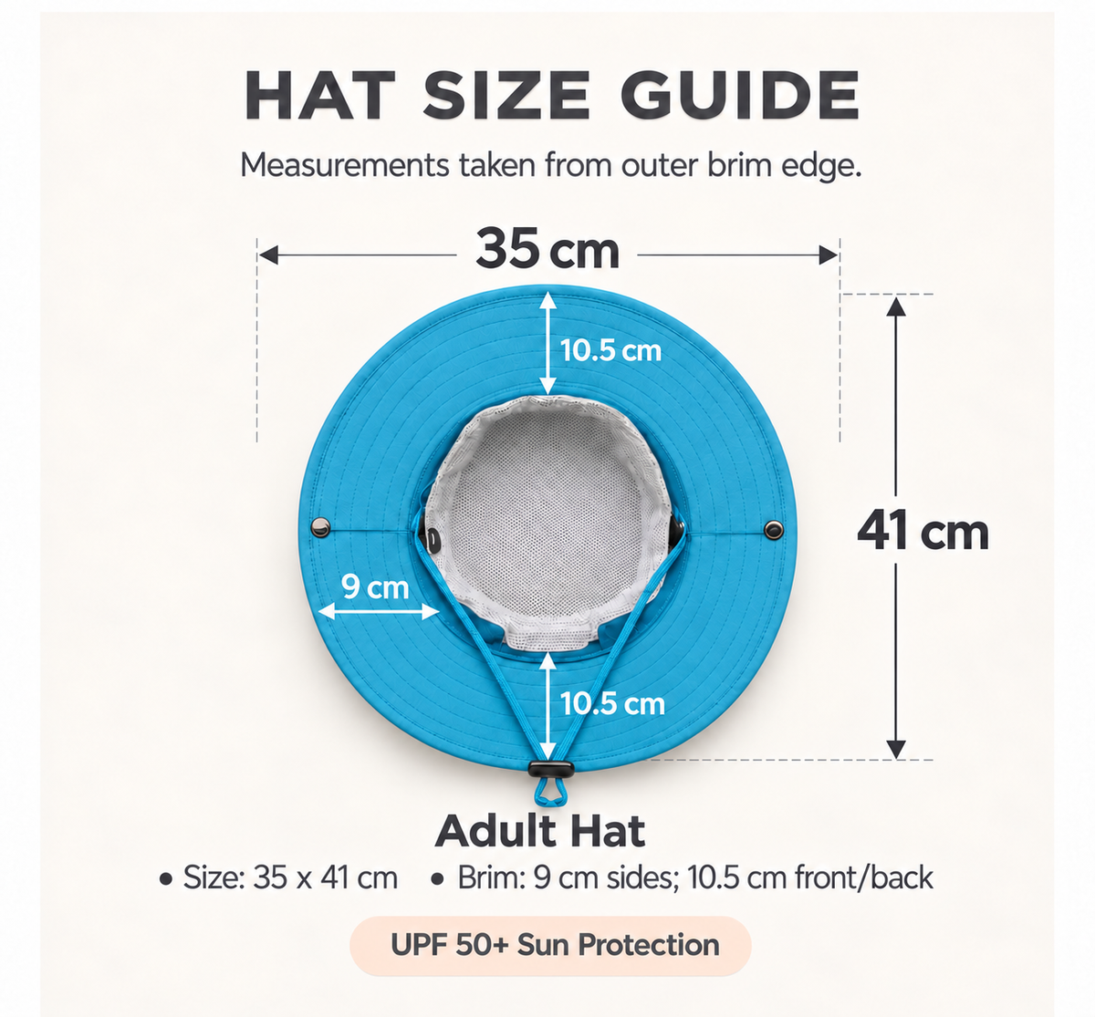 ISLAND BLUE Unisex Wide Brim Hat